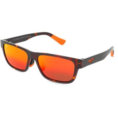 Maui Jim MJ0628S Unisex-Sonnenbrille Vollrand Quadratisch Nylon-Gestell, braun Maui Jim MJ0628S Unisex-Sonnenbrille Vollrand Quadratisch Nylon-Gestell, braun