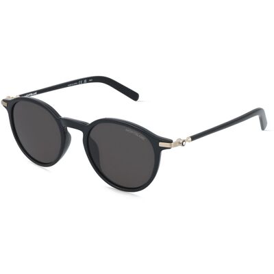 Montblanc MB0461S Herren-Sonnenbrille Vollrand Rund Kunststoff-Gestell, schwarz Montblanc MB0461S Herren-Sonnenbrille Vollrand Rund Kunststoff-Gestell, schwarz