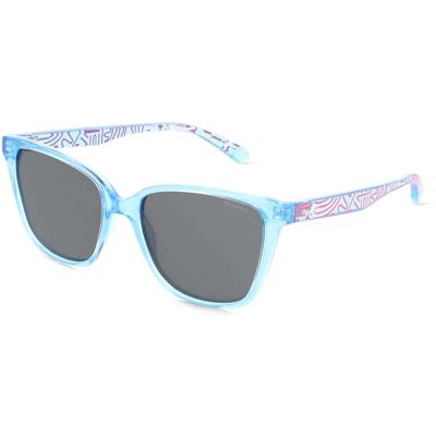 Polaroid 207386 Unisex-Sonnenbrille Vollrand Eckig Kunststoff-Gestell, blau Polaroid 207386 Unisex-Sonnenbrille Vollrand Eckig Kunststoff-Gestell, blau