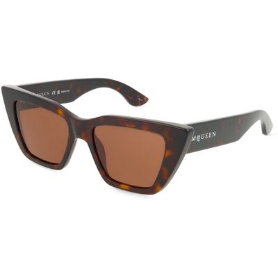 Alexander McQueen AM0507S Damen-Sonnenbrille Vollrand Cat Eye Acetat-Gestell, braun Alexander McQueen AM0507S Damen-Sonnenbrille Vollrand Cat Eye Acetat-Gestell, braun
