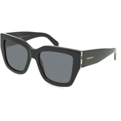 Ferragamo SF1104S Damen-Sonnenbrille Vollrand Eckig Acetat-Gestell, schwarz Ferragamo SF1104S Damen-Sonnenbrille Vollrand Eckig Acetat-Gestell, schwarz