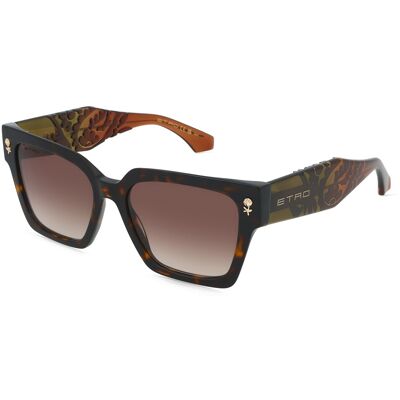 Etro 0128/S Damen-Sonnenbrille Vollrand Eckig Kunststoff-Gestell, braun Etro 0128/S Damen-Sonnenbrille Vollrand Eckig Kunststoff-Gestell, braun