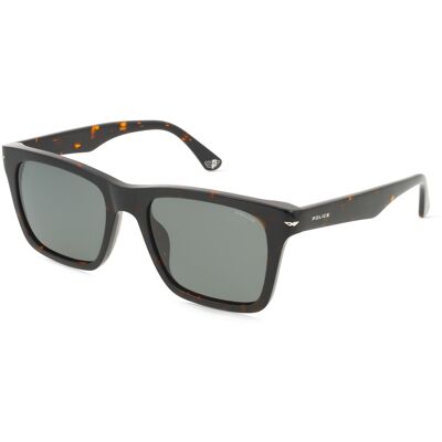 Police POISPLN35 Herren-Sonnenbrille Vollrand Quadratisch Acetat-Gestell, braun Police POISPLN35 Herren-Sonnenbrille Vollrand Quadratisch Acetat-Gestell, braun