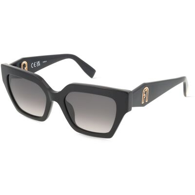 Furla SFU811 Damen-Sonnenbrille Vollrand Quadratisch Acetat-Gestell, schwarz Furla SFU811 Damen-Sonnenbrille Vollrand Quadratisch Acetat-Gestell, schwarz