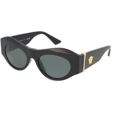 Versace VE4477U Damen-Sonnenbrille Vollrand Geometrisch Acetat-Gestell, schwarz Versace VE4477U Damen-Sonnenbrille Vollrand Geometrisch Acetat-Gestell, schwarz