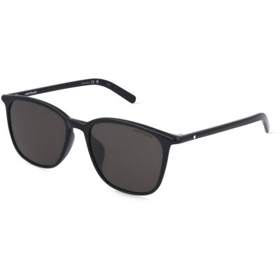 Montblanc MB0487SA Herren-Sonnenbrille Vollrand Eckig Acetat-Gestell, schwarz Montblanc MB0487SA Herren-Sonnenbrille Vollrand Eckig Acetat-Gestell, schwarz