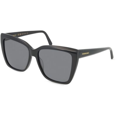 Ferragamo SF1102S Damen-Sonnenbrille Vollrand Eckig Acetat-Gestell, schwarz Ferragamo SF1102S Damen-Sonnenbrille Vollrand Eckig Acetat-Gestell, schwarz