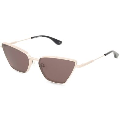 Alexander McQueen AM0501S Damen-Sonnenbrille Vollrand Cat Eye Metall-Gestell, silber Alexander McQueen AM0501S Damen-Sonnenbrille Vollrand Cat Eye Metall-Gestell, silber