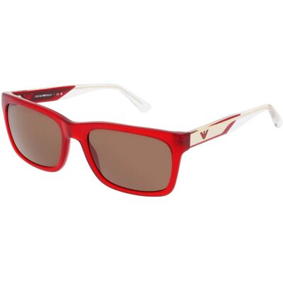 Emporio Armani EA4224 Herren-Sonnenbrille Vollrand Quadratisch Acetat-Gestell, rot Emporio Armani EA4224 Herren-Sonnenbrille Vollrand Quadratisch Acetat-Gestell, rot