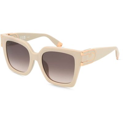 Furla SFU878 Damen-Sonnenbrille Vollrand Quadratisch Kunststoff-Gestell, beige Furla SFU878 Damen-Sonnenbrille Vollrand Quadratisch Kunststoff-Gestell, beige