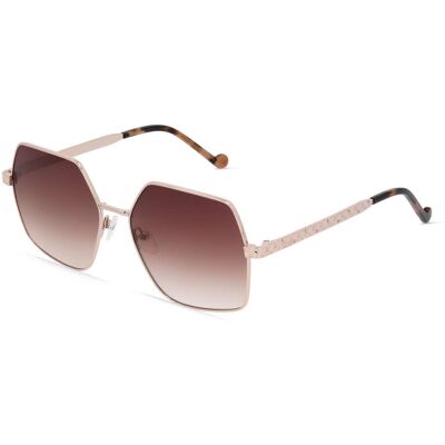 Liu Jo LJ152S Unisex-Sonnenbrille Vollrand Geometrisch Metall-Gestell, gold Liu Jo LJ152S Unisex-Sonnenbrille Vollrand Geometrisch Metall-Gestell, gold