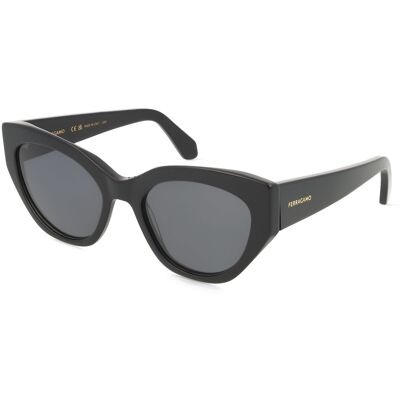 Ferragamo SF1107S Damen-Sonnenbrille Vollrand Rund Acetat-Gestell, schwarz Ferragamo SF1107S Damen-Sonnenbrille Vollrand Rund Acetat-Gestell, schwarz
