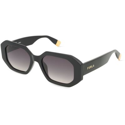Furla SFU815 Damen-Sonnenbrille Vollrand Quadratisch Acetat-Gestell, schwarz Furla SFU815 Damen-Sonnenbrille Vollrand Quadratisch Acetat-Gestell, schwarz