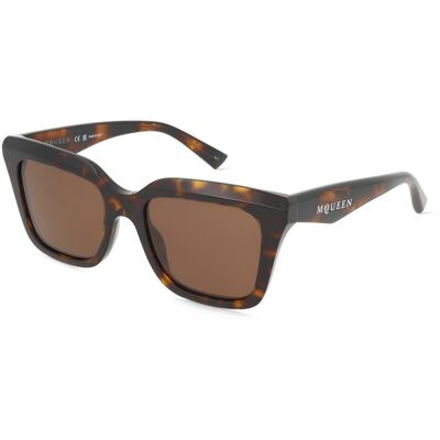 Alexander McQueen AM0473S Damen-Sonnenbrille Vollrand Eckig Acetat-Gestell, braun Alexander McQueen AM0473S Damen-Sonnenbrille Vollrand Eckig Acetat-Gestell, braun