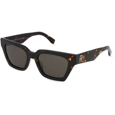 Tommy Hilfiger TH 2101/S Damen-Sonnenbrille Vollrand Cat Eye Acetat-Gestell, braun Tommy Hilfiger TH 2101/S Damen-Sonnenbrille Vollrand Cat Eye Acetat-Gestell, braun