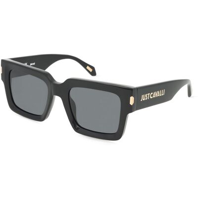 Roberto Cavalli Just Cavalli SJC108 Unisex-Sonnenbrille Vollrand Quadratisch Acetat-Gestell, schwarz Roberto Cavalli Just Cavalli SJC108 Unisex-Sonnenbrille Vollrand Quadratisch Acetat-Gestell, schwarz