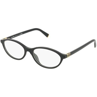 Miu Miu MU09XV Damen-Brille inkl. Gläser Vollrand Oval Acetat-Gestell 53/17/140, schwarz Miu Miu MU09XV Damen-Brille inkl. Gläser Vollrand Oval Acetat-Gestell 53/17/140, schwarz