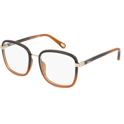 Chloé Ch0034o-011 Braune Quadratische Brille - Optical Frame Chloé Ch0034o-011 Braune Quadratische Brille - Optical Frame