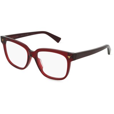 Bottega Veneta BV1257O Unisex-Brille inkl. Gläser Vollrand Quadratisch Acetat-Gestell 53/16/145, rot Bottega Veneta BV1257O Unisex-Brille inkl. Gläser Vollrand Quadratisch Acetat-Gestell 53/16/145, rot