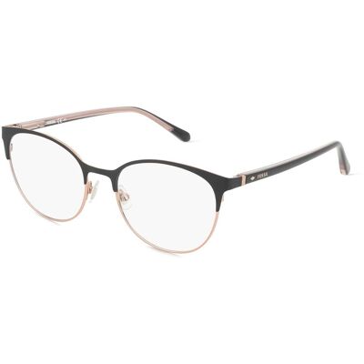 Fossil 7041 Unisex-Brille inkl. Gläser Vollrand Panto Metall-Gestell 52/17/145, Schwarz Fossil 7041 Unisex-Brille inkl. Gläser Vollrand Panto Metall-Gestell 52/17/145, Schwarz