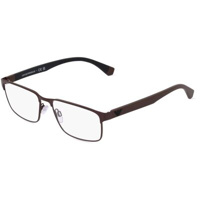 Emporio Armani EA1105 Herren-Brille inkl. Gläser Vollrand Quadratisch Metall-Gestell 56/17/145, braun Emporio Armani EA1105 Herren-Brille inkl. Gläser Vollrand Quadratisch Metall-Gestell 56/17/145, braun