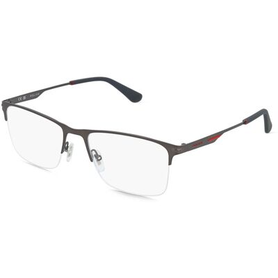 Police VPLN18 Herren-Brille inkl. Gläser Halbrand Quadratisch Metall-Gestell 56/19/145, grau Police VPLN18 Herren-Brille inkl. Gläser Halbrand Quadratisch Metall-Gestell 56/19/145, grau