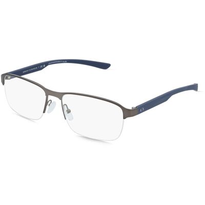 Armani Exchange 0AX1061 Herren-Brille inkl. Gläser Halbrand Quadratisch Metall-Gestell 57/17/140, grau Armani Exchange 0AX1061 Herren-Brille inkl. Gläser Halbrand Quadratisch Metall-Gestell 57/17/140, grau