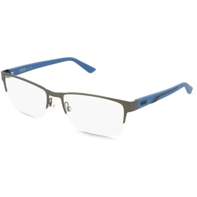 Puma PU0472O Unisex-Brille inkl. Gläser Vollrand Quadratisch Metall-Gestell 60/18/145, grau Puma PU0472O Unisex-Brille inkl. Gläser Vollrand Quadratisch Metall-Gestell 60/18/145, grau