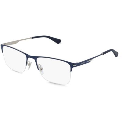 Police VPLN18 Herren-Brille inkl. Gläser Halbrand Quadratisch Metall-Gestell 56/19/145, blau Police VPLN18 Herren-Brille inkl. Gläser Halbrand Quadratisch Metall-Gestell 56/19/145, blau