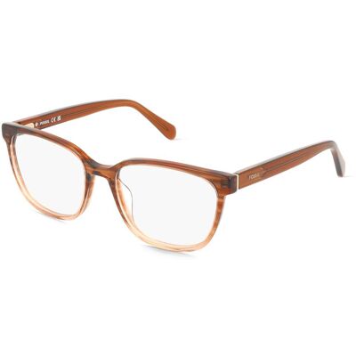 Fossil 7200 Damen-Brille inkl. Gläser Vollrand Eckig Acetat-Gestell 53/17/140, braun Fossil 7200 Damen-Brille inkl. Gläser Vollrand Eckig Acetat-Gestell 53/17/140, braun