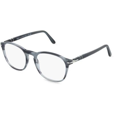 Persol PO3007V Herren-Brille inkl. Gläser Vollrand Quadratisch Acetat-Gestell 52/19/145, grau Persol PO3007V Herren-Brille inkl. Gläser Vollrand Quadratisch Acetat-Gestell 52/19/145, grau