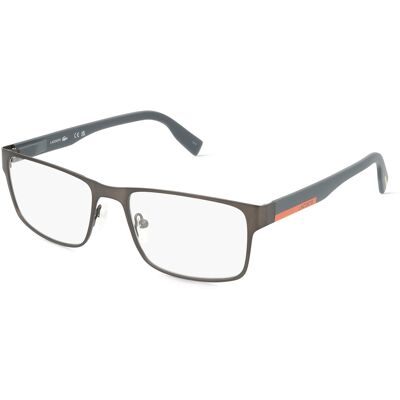Lacoste L2283 Unisex-Brille inkl. Gläser Vollrand Quadratisch Edelstahl-Gestell 55/18/145, grau Lacoste L2283 Unisex-Brille inkl. Gläser Vollrand Quadratisch Edelstahl-Gestell 55/18/145, grau