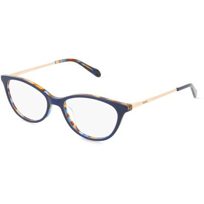Fossil FOS 7196 Damen-Brille inkl. Gläser Vollrand Oval Acetat-Gestell 52/16/140, blau Fossil FOS 7196 Damen-Brille inkl. Gläser Vollrand Oval Acetat-Gestell 52/16/140, blau