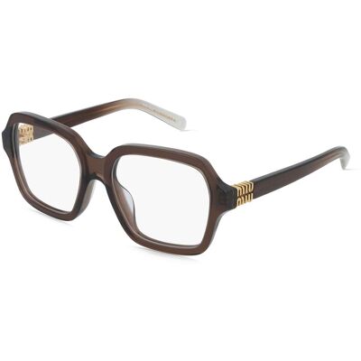 Miu Miu 0MU 03YV Damen-Brille inkl. Gläser Vollrand Quadratisch Acetat-Gestell 52/17/140, braun Miu Miu 0MU 03YV Damen-Brille inkl. Gläser Vollrand Quadratisch Acetat-Gestell 52/17/140, braun