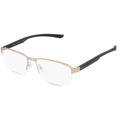 Armani Exchange AX1061 Herren-Brille inkl. Gläser Halbrand Quadratisch Metall-Gestell 57/17/140, silber Armani Exchange AX1061 Herren-Brille inkl. Gläser Halbrand Quadratisch Metall-Gestell 57/17/140, silber