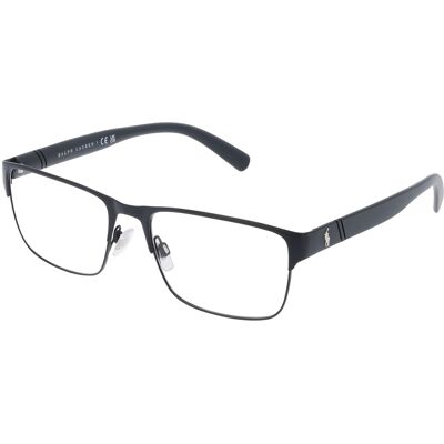 Polo Ralph Lauren PH1175 Herren-Brille inkl. Gläser Vollrand Eckig Metall-Gestell 56/18/145, schwarz Polo Ralph Lauren PH1175 Herren-Brille inkl. Gläser Vollrand Eckig Metall-Gestell 56/18/145, schwarz