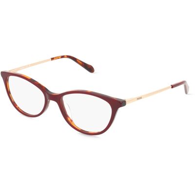 Fossil FOS 7196 Damen-Brille inkl. Gläser Vollrand Oval Acetat-Gestell 52/16/140, rot Fossil FOS 7196 Damen-Brille inkl. Gläser Vollrand Oval Acetat-Gestell 52/16/140, rot