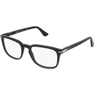 Persol 0PO3382V Unisex-Brille inkl. Gläser Vollrand Quadratisch Acetat-Gestell 52/19/145, schwarz Persol 0PO3382V Unisex-Brille inkl. Gläser Vollrand Quadratisch Acetat-Gestell 52/19/145, schwarz