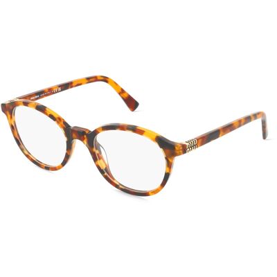 Miu Miu MU02WV Damen-Brille inkl. Gläser Vollrand Rund Acetat-Gestell 50/20/140, braun Miu Miu MU02WV Damen-Brille inkl. Gläser Vollrand Rund Acetat-Gestell 50/20/140, braun