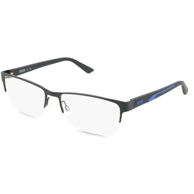 Puma PU0472O Unisex-Brille inkl. Gläser Vollrand Quadratisch Metall-Gestell 60/18/145, schwarz Puma PU0472O Unisex-Brille inkl. Gläser Vollrand Quadratisch Metall-Gestell 60/18/145, schwarz