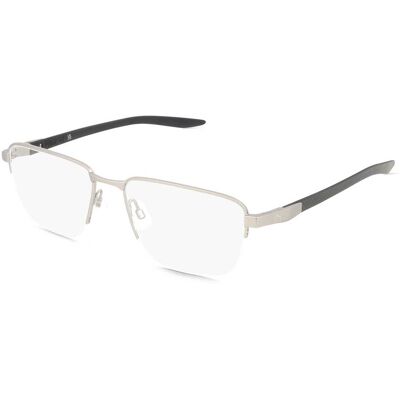 Puma PU0456O Unisex-Brille inkl. Gläser Vollrand Quadratisch Metall-Gestell 57/18/145, grau Puma PU0456O Unisex-Brille inkl. Gläser Vollrand Quadratisch Metall-Gestell 57/18/145, grau
