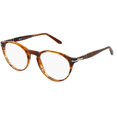 Persol 0PO3092V Herren-Brille inkl. Gläser Vollrand Panto Acetat-Gestell 50/19/145, braun Persol 0PO3092V Herren-Brille inkl. Gläser Vollrand Panto Acetat-Gestell 50/19/145, braun