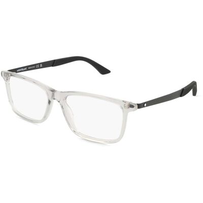 Montblanc MB0333O EXTREME Unisex-Brille inkl. Gläser Vollrand Quadratisch Acetat-Gestell 55/17/150, grau Montblanc MB0333O EXTREME Unisex-Brille inkl. Gläser Vollrand Quadratisch Acetat-Gestell 55/17/150, grau