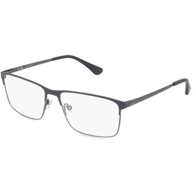 Police POIVPLD06 Herren-Brille inkl. Gläser Vollrand Quadratisch Metall-Gestell 56/15/145, grau Police POIVPLD06 Herren-Brille inkl. Gläser Vollrand Quadratisch Metall-Gestell 56/15/145, grau