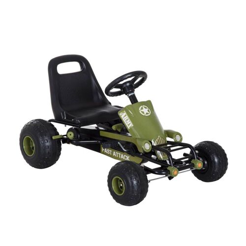 HOMCOM Kinder Tretauto mit Handbremse grün 99 x 65 x 56 cm (LxBxH)   Go Kart Tretfahrzeug Kinderfahrzeug Spielzeug