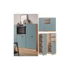 Vicco Küchenzeile R-Line Solid Eiche Blau Grau 180 cm modern Küchenschränke Küchenmöbel