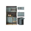 Vicco Küchenzeile R-Line Solid Anthrazit Blau Grau 140 cm modern Küchenschränke Küchenmöbel