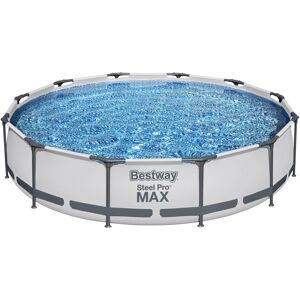 Bestway® Steel Pro MAX™ Frame Pool Set mit Filterpumpe Ø 366 x 76 cm, lichtgrau, rund