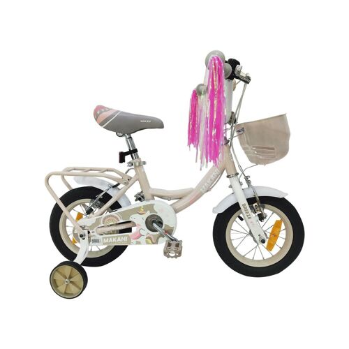 Makani Kinderfahrrad Breeze 12 Zoll, Stützräder, Korb, Klingel, Sitz verstellbar rosa