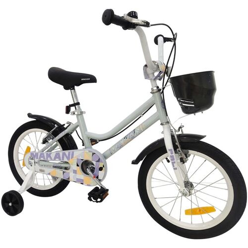 Makani Kinderfahrrad Pali 16 Zoll, verstellbar, Stützräder, Frontkorb, Klingel blau